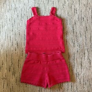 Abercrombie Kids Red Knit Shorts Set